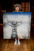 JUMBO ART - RUMBLED RED DEER - HUGE 1 Metre Square Canvas